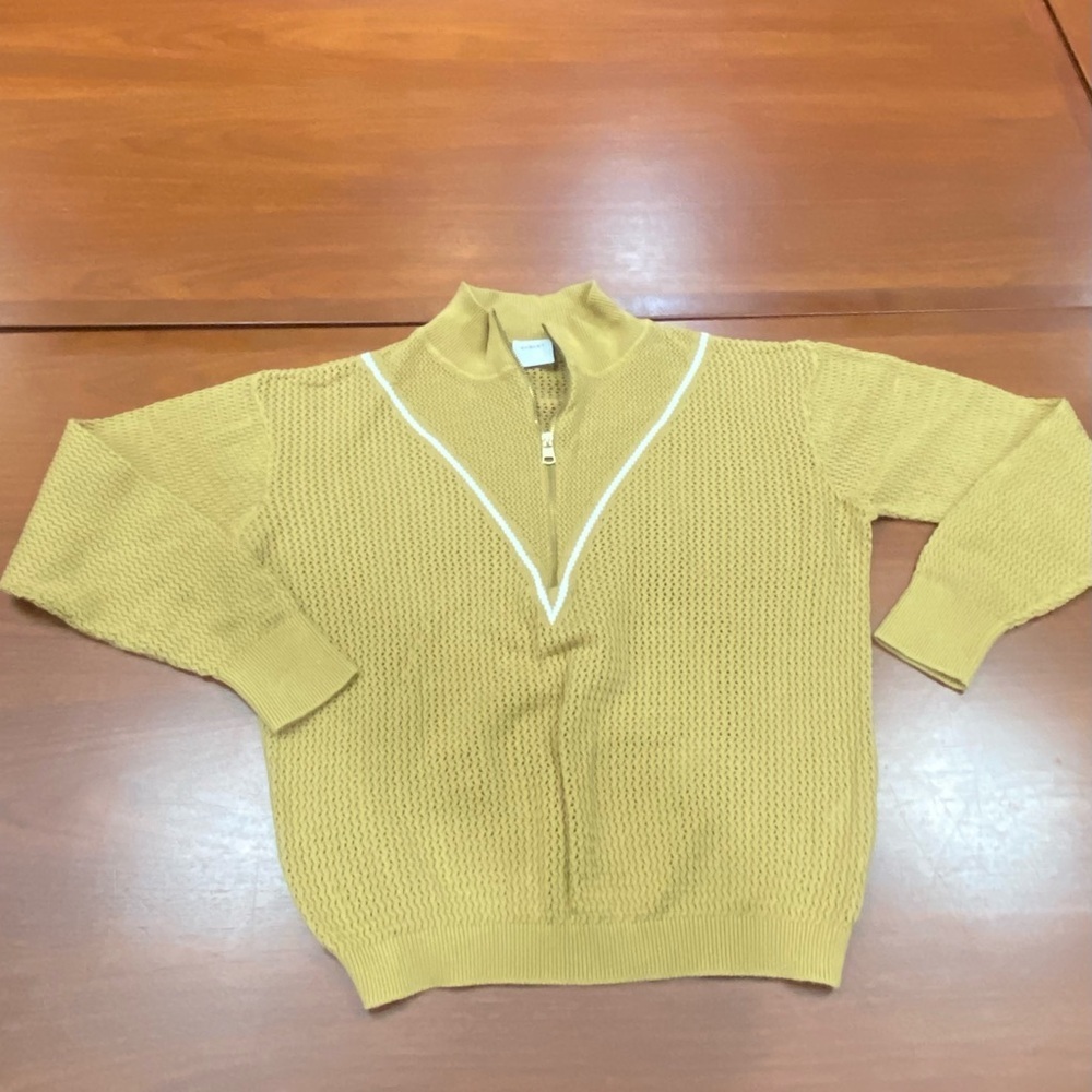VARLEY Calva Knit Half Zip Sweater Prairie Sand Size Large - Picture 7 of 11